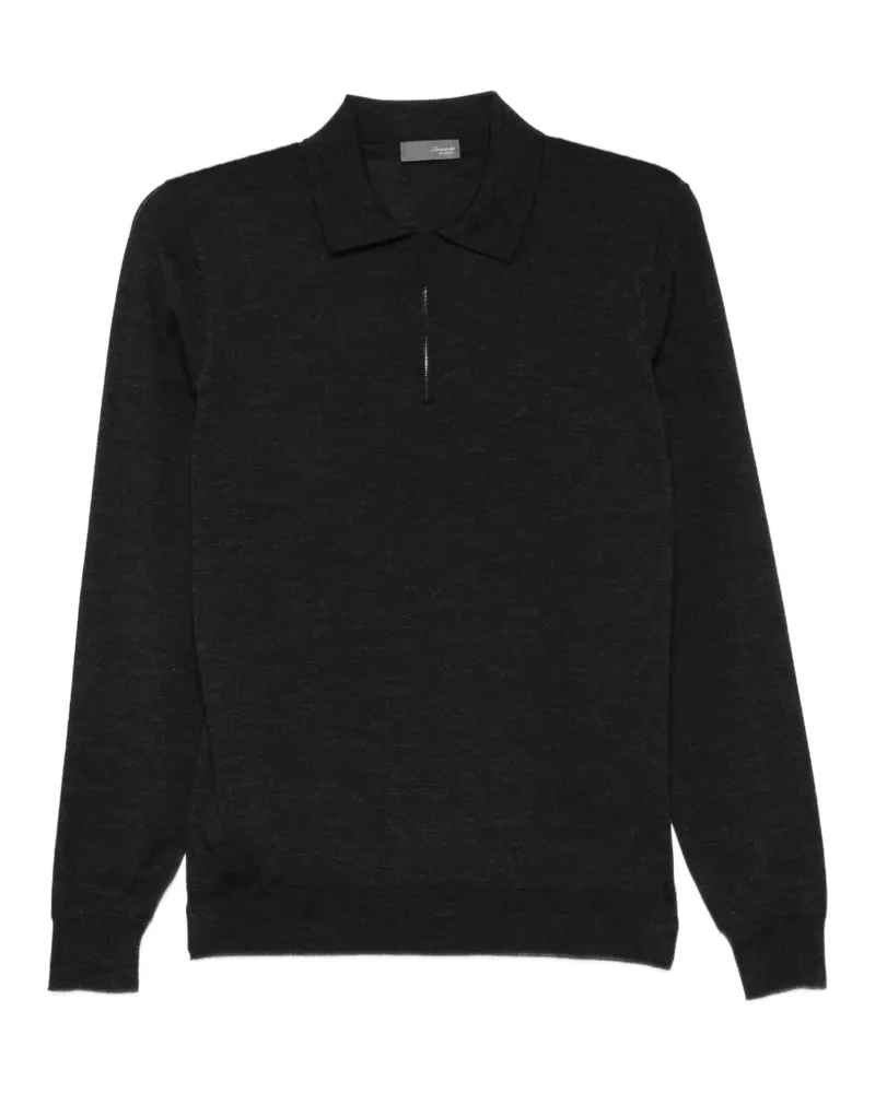 Drumohr  Pullover mit Poloshirtkragen und kurzem Reißverschluss - Schwarz Schwarz