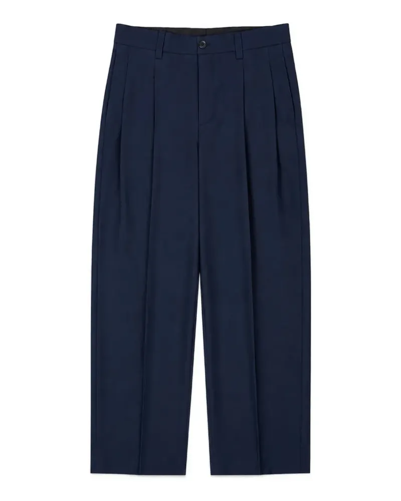 Laneus Wide-Leg-Hose mit Bundfalten - Blau Blau