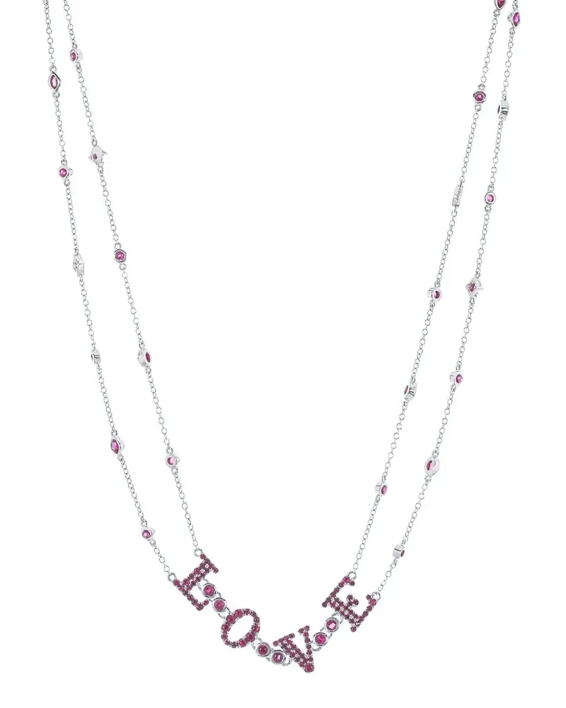 Loree Rodkin 14kt Weißgoldhalskette mit Rubin - Rosa Rosa