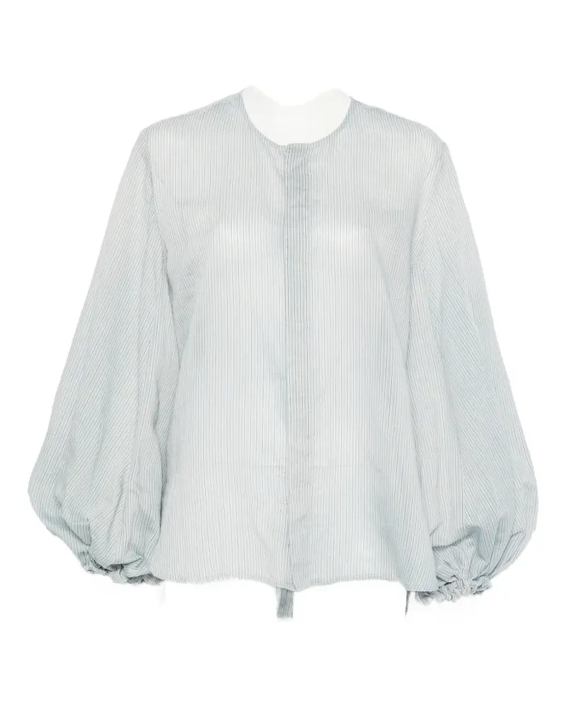 Roberto Collina striped balloon-sleeve shirts - Blau Blau