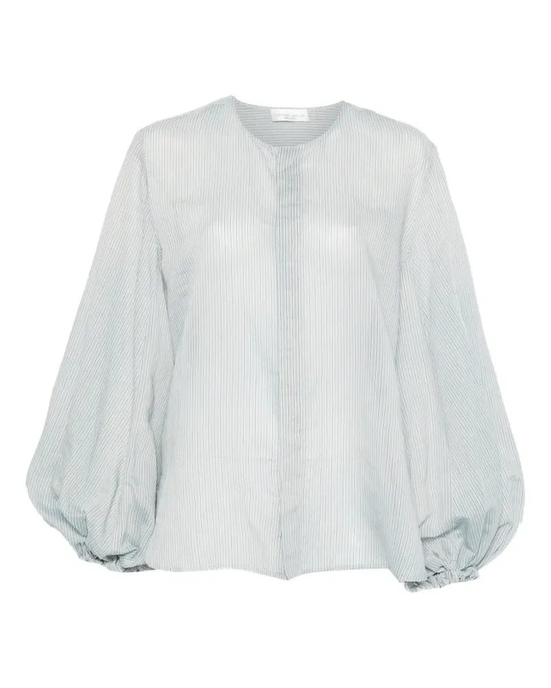 Roberto Collina striped balloon-sleeve shirts - Blau Blau