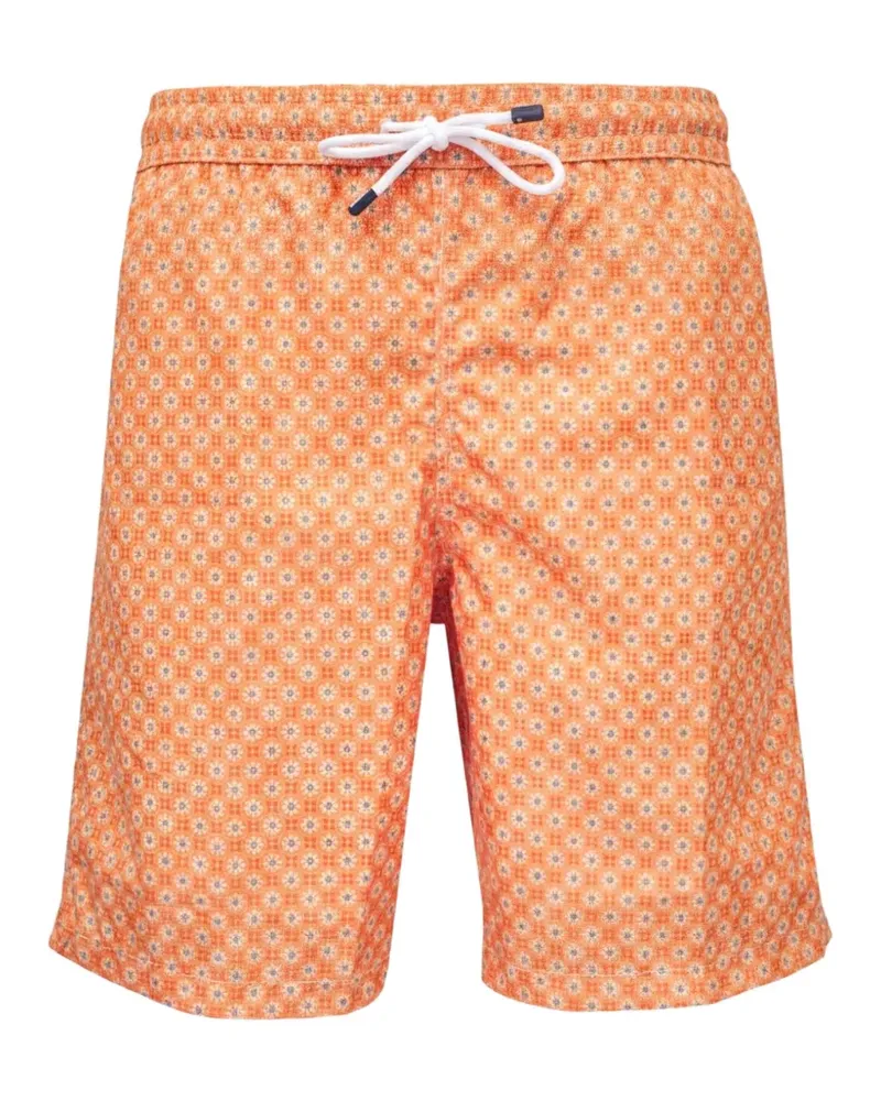 Fedeli Badeshorts mit Blumenprint - Orange Orange