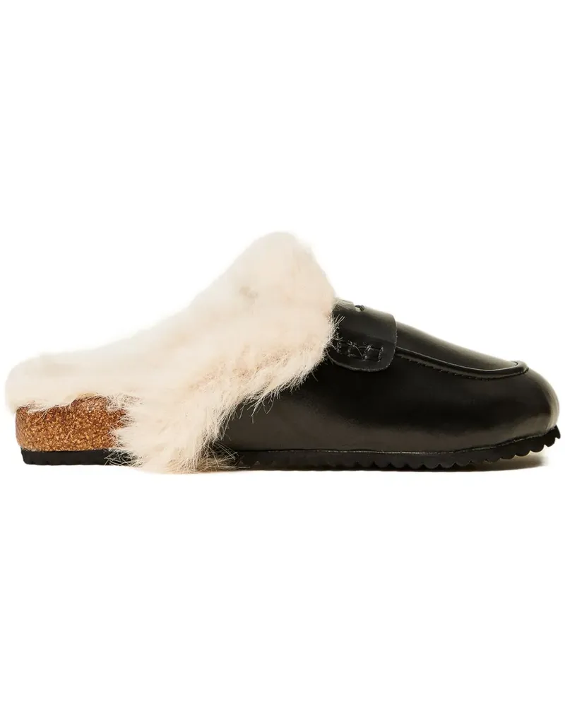 Twin-Set faux-fur mules - Schwarz Schwarz