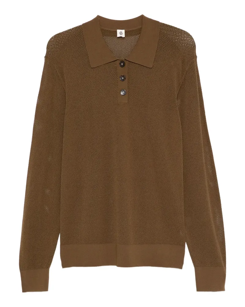 The Garment Poloshirt in Mesh-Optik - Braun Braun