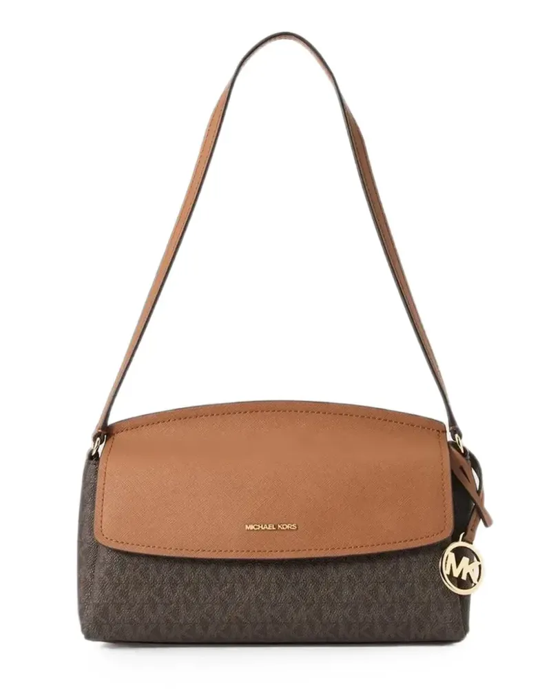 Michael Kors monogram-print logo-plaque shoulder bag - Braun Braun