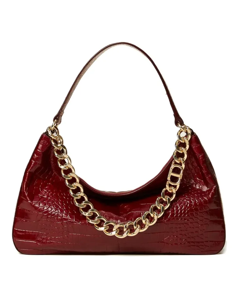 Twin-Set Liliane Schultertasche mit Kroko-Effekt - Rot Rot