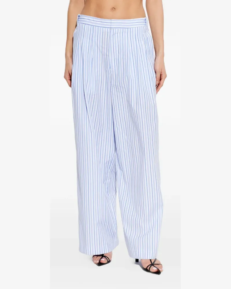 Rag & Bone striped-pleated trousers - Weiß Weiß