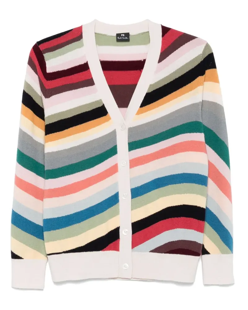 Paul Smith Cardigan mit gestreiften Wellen - Nude Nude