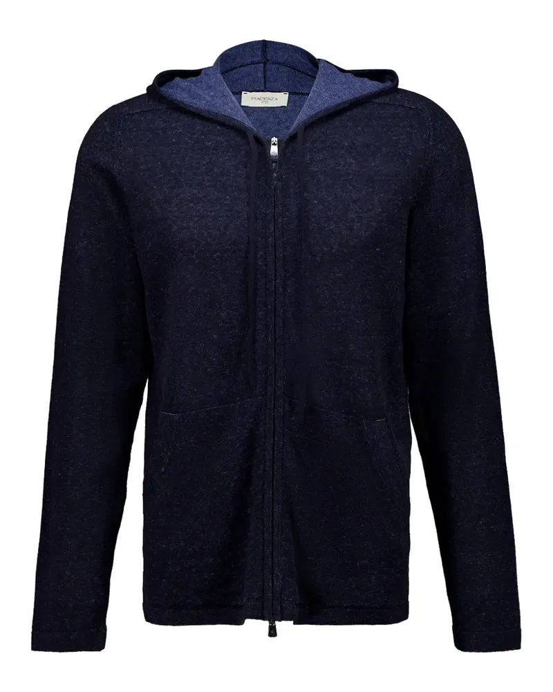Piacenza Cashmere Kapuzenjacke mit Kordelzug - Blau Blau