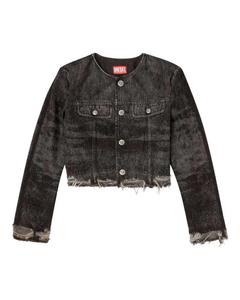 Diesel Jeansjacke mit ausgefransten Kanten - Grau Grau