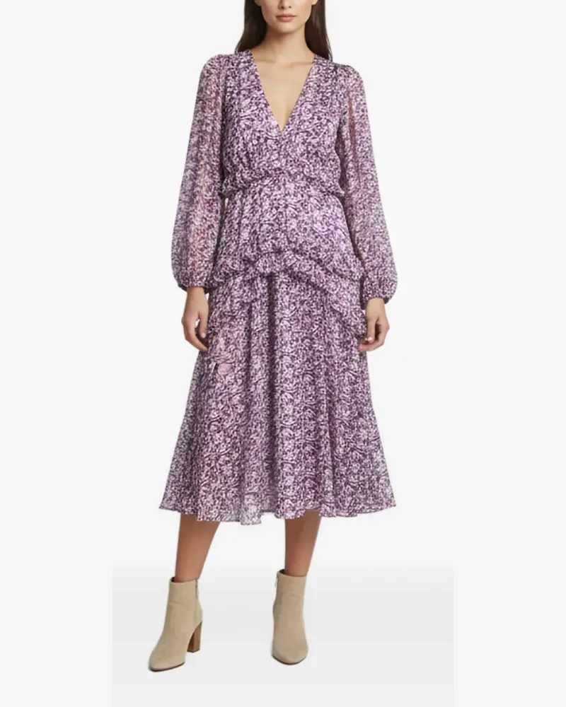 Maje Ronirique Midikleid mit Blumenprint - Violett Violett