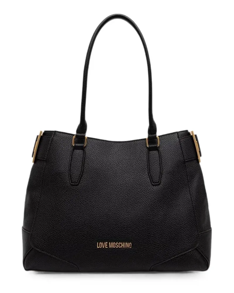 Moschino buckle-detail pebbled-effect tote bag - Schwarz Schwarz