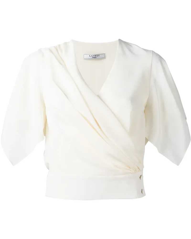 Lanvin Wickelbluse aus Seide - Weiß Weiß