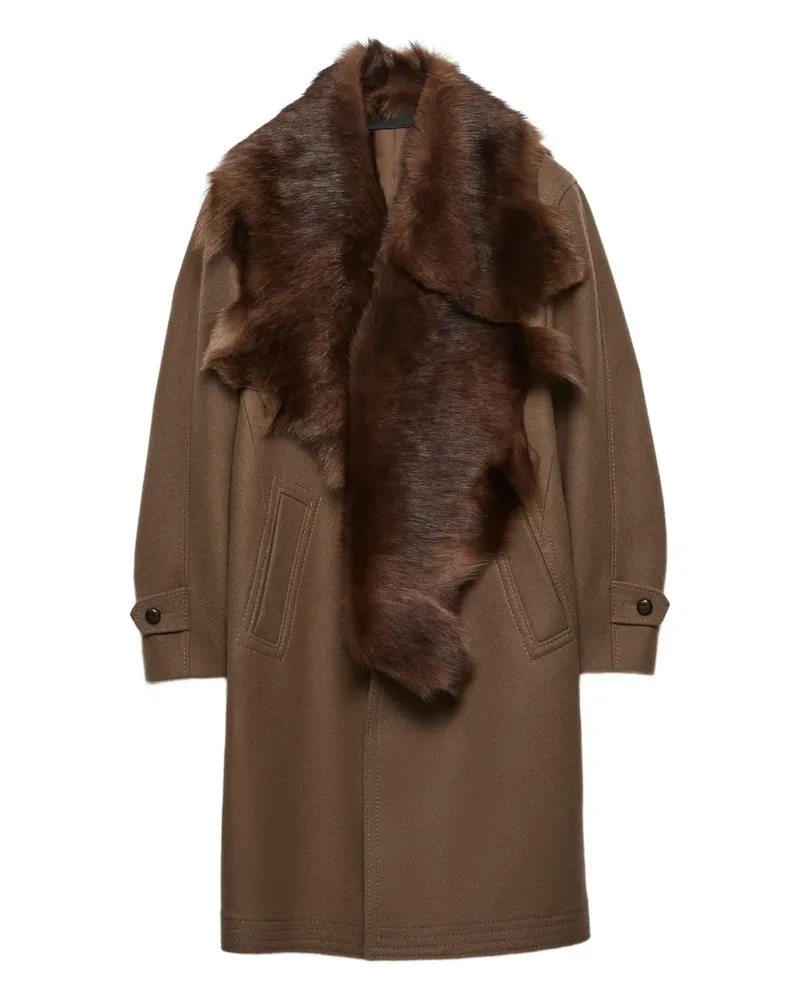 Prada Mantel mit Shearling-Kragen - Braun Braun