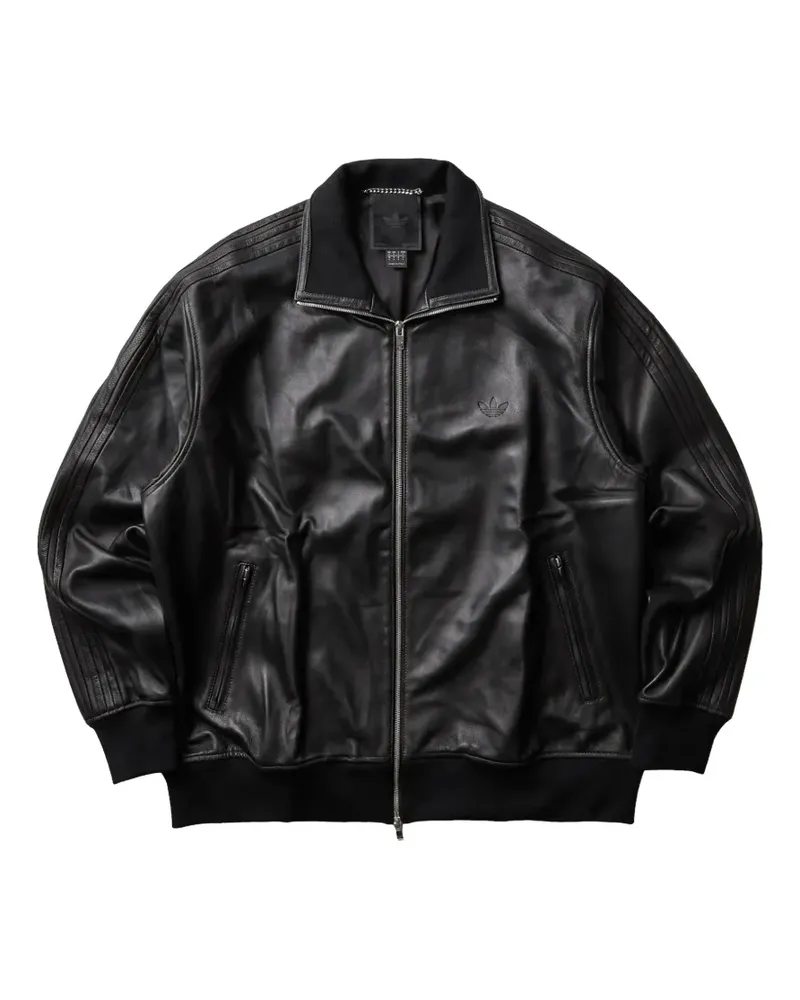 Y-3 Lederjacke mit Reißverschluss - Schwarz Schwarz