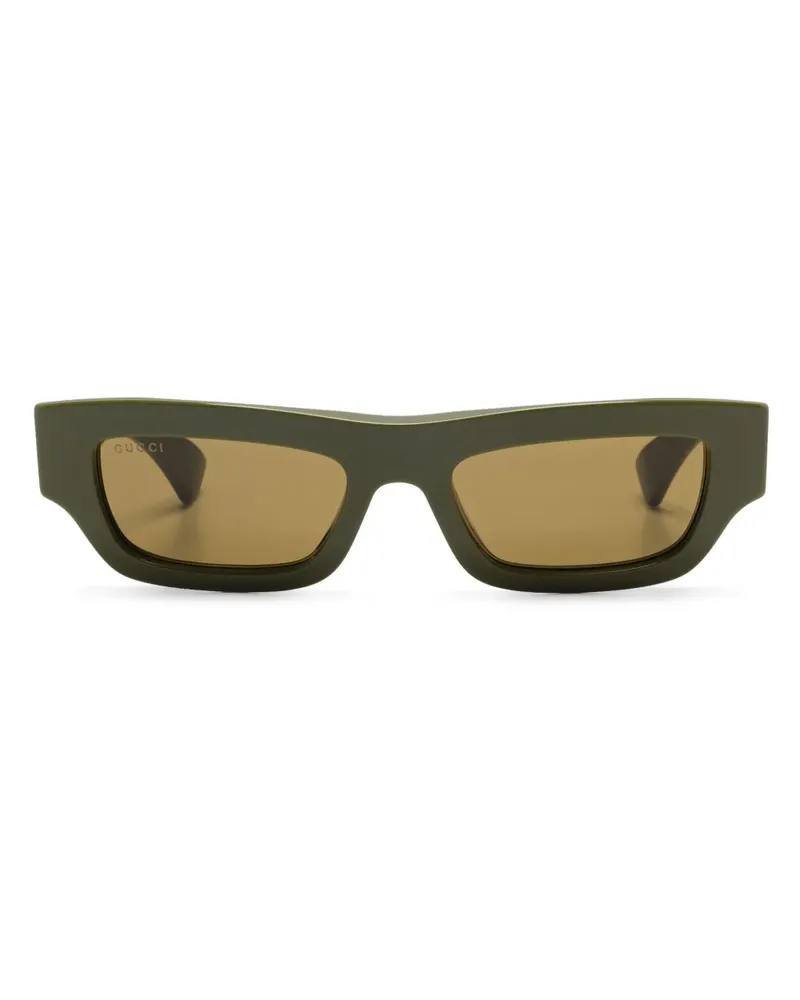 Gucci Sonnenbrille mit eckigem Gestell - Grün Grün