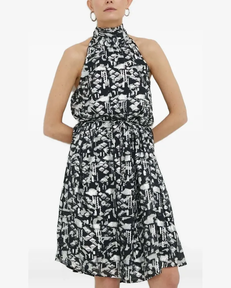 BRUUNS BAZAAR Kleid mit abstraktem Print - Schwarz Schwarz