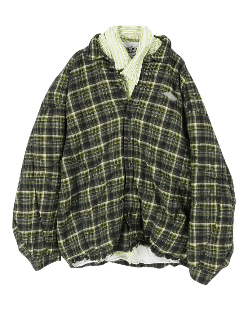 Natasha Zinko logo-patch shirt jacket - Grün Grün