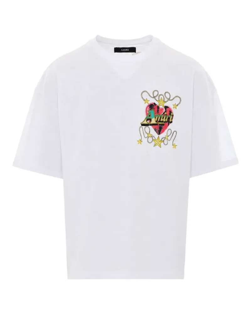 Amiri T-Shirt mit Herz-Print - Weiß Weiß
