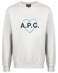 A.P.C. Jules Sweatshirt mit Logo-Print Grau