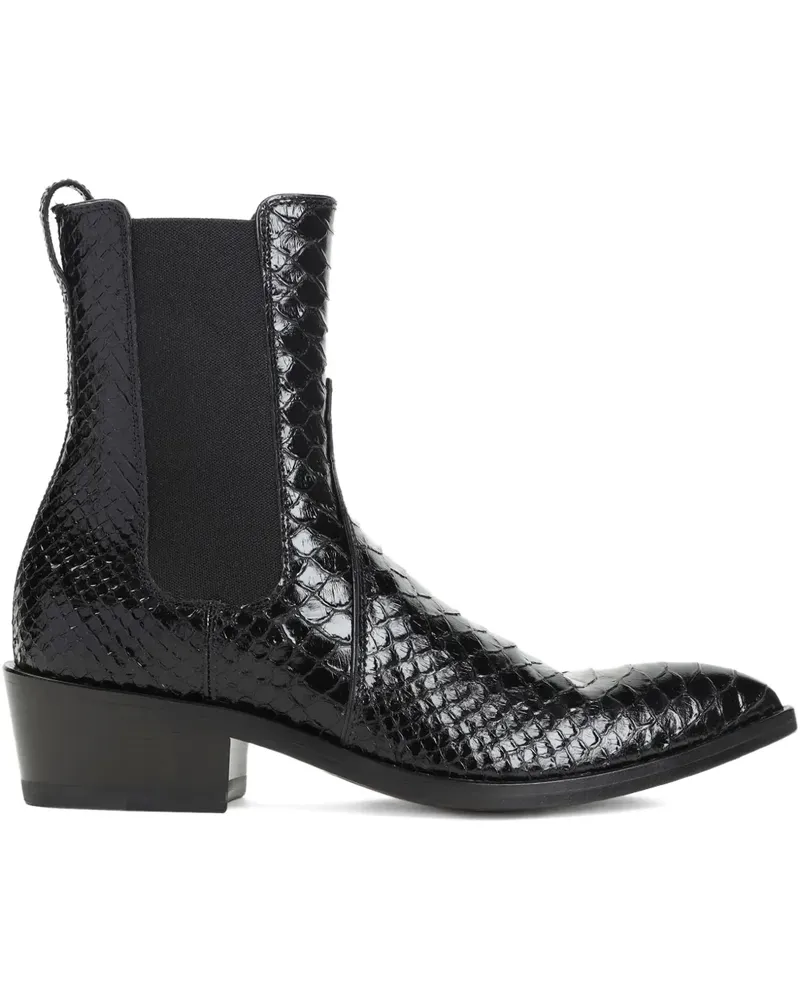 Tom Ford Strukturierte Stiefel - Schwarz Schwarz