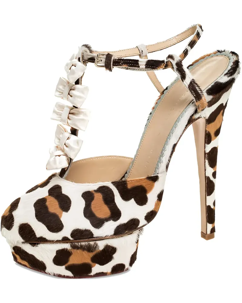 Charlotte Olympia Sandalen mit Leoparden-Print 150mm - Nude Nude