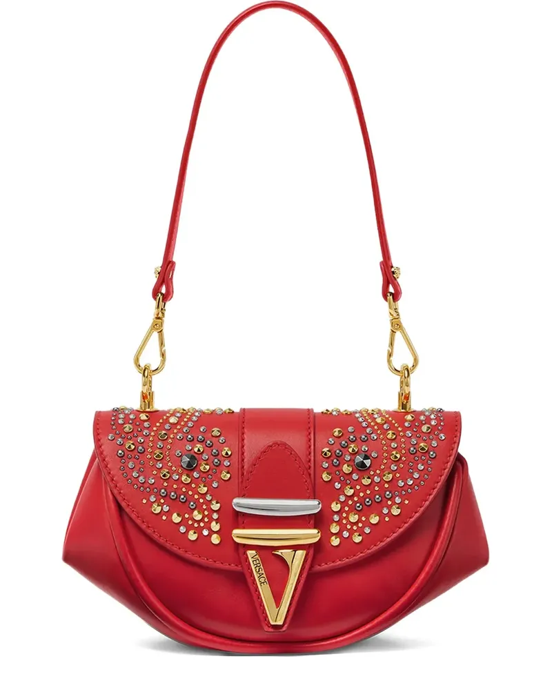 Versace Virtus Schultertasche mit Kristallen - Rot Rot