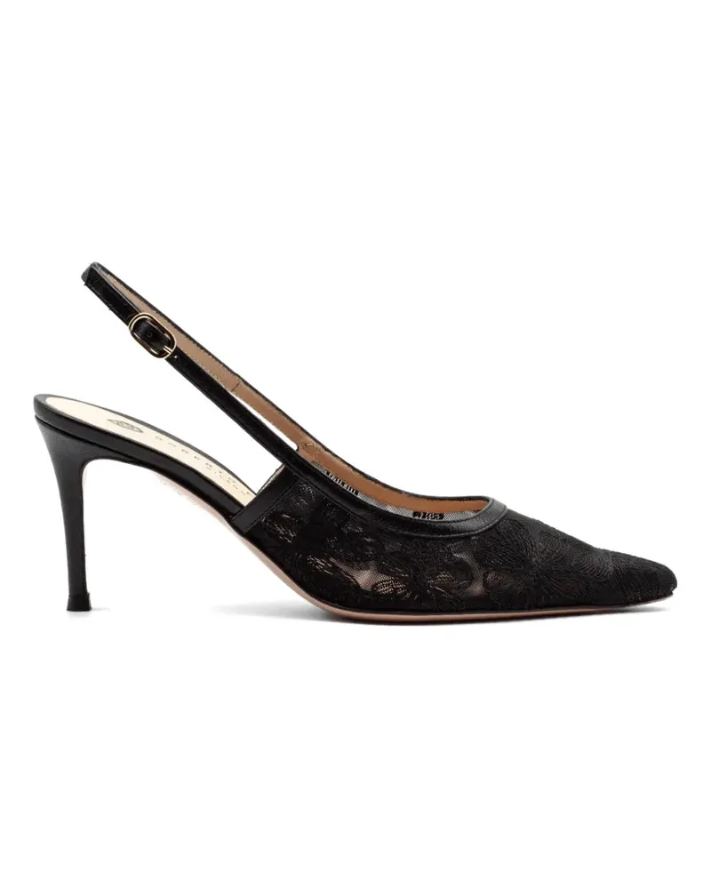 FESTA Milano lace-detail pointed-toe pumps - Schwarz Schwarz