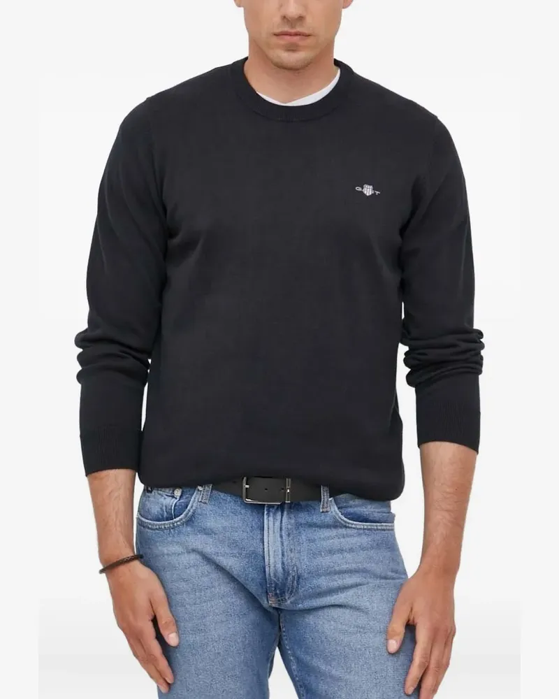 Gant Pullover mit rundem Ausschnitt - Schwarz Schwarz