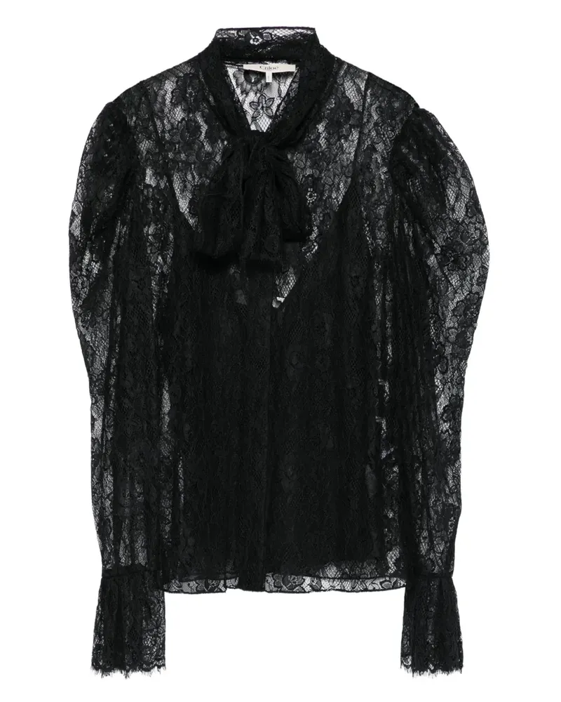 Chloé Bluse mit Blumenspitze - Schwarz Schwarz