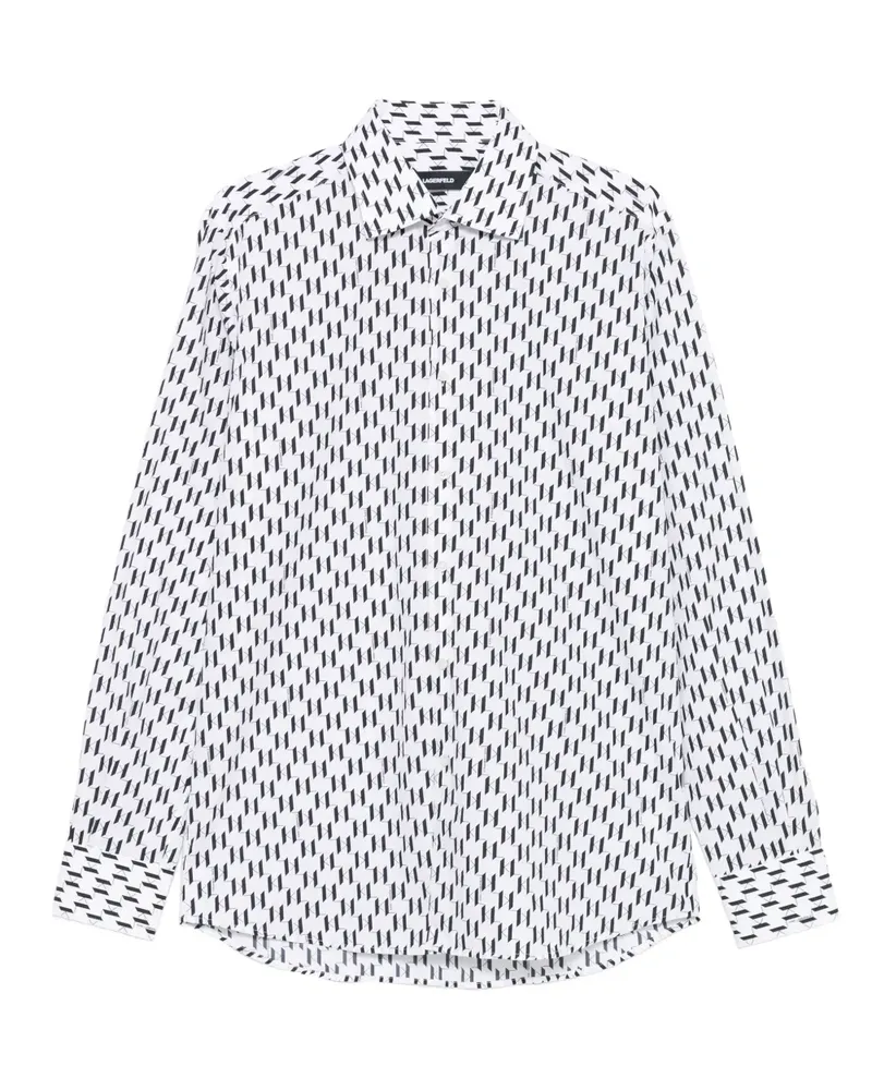 Karl Lagerfeld Hemd mit geometrischem Print - Weiß Weiß