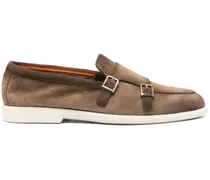 Monk-Schuhe aus Wildleder - Braun