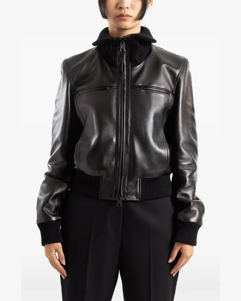 Balenciaga Schmale Jacke mit Stehkragen - Schwarz Schwarz
