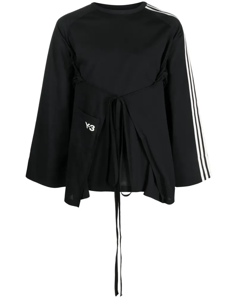 Y-3 T-Shirt im Wickelstil - Schwarz Schwarz