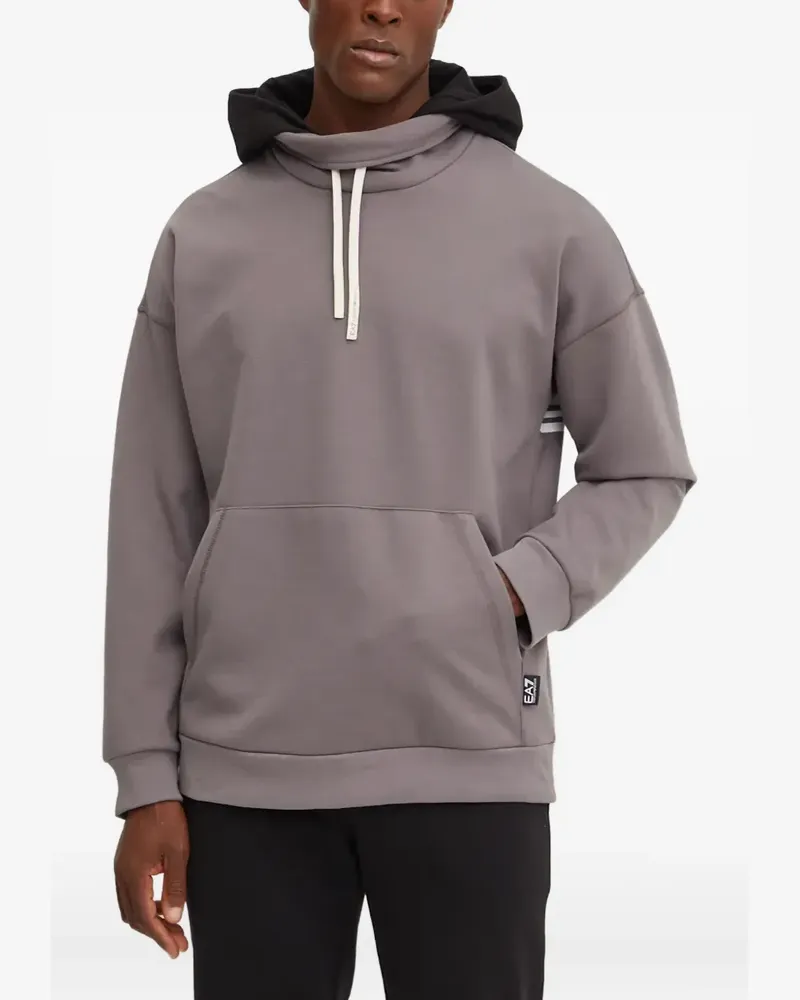 EA7 graphic-print hood - Grau Grau