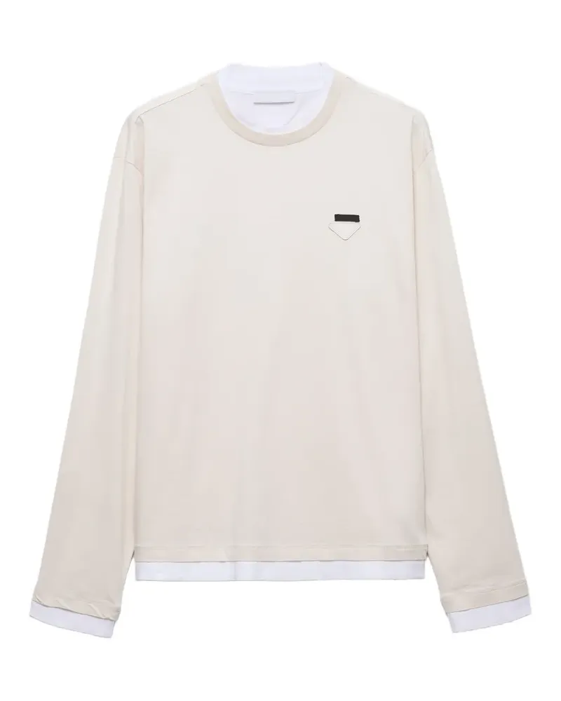 Prada Langarmshirt aus Baumwolle - Nude Nude