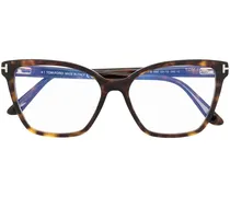 Oversized-Brille in Schildpattoptik - Braun