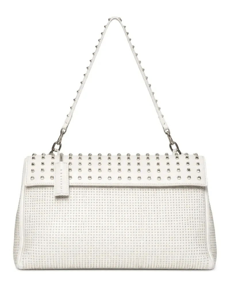 John Richmond Schultertasche mit Nieten - Weiß Weiß