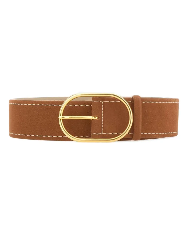 Gianni Chiarini gold-tone suede belt - Braun Braun