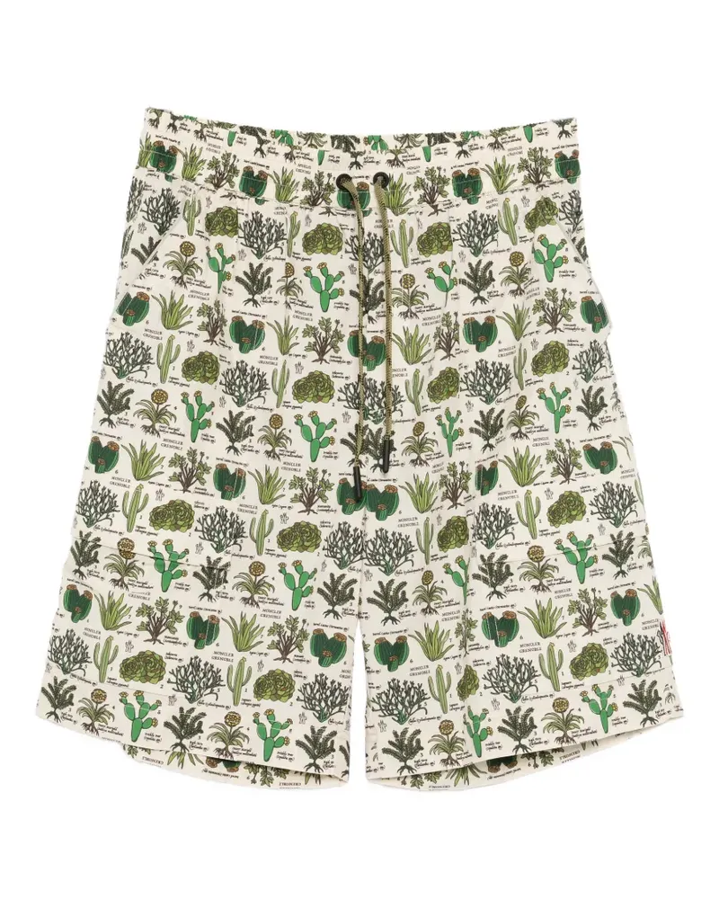 Moncler print drawstring shorts - Nude Nude