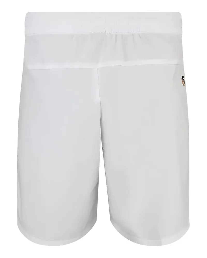 HUGO BOSS Gestreifte Shorts mit Logo-Print - Weiß Weiß