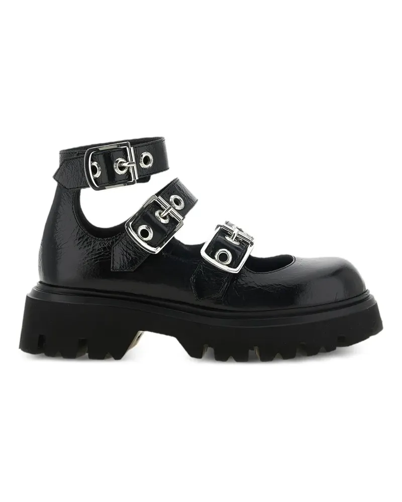 Vivienne Westwood Bacchus Mary Janes mit drei Riemen - Schwarz Schwarz