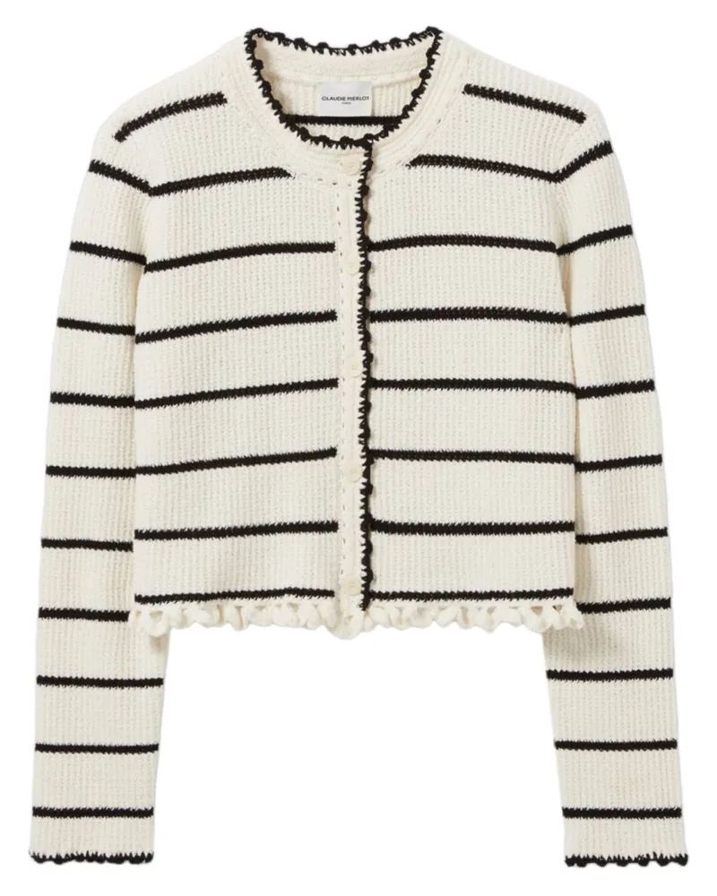 Claudie Pierlot Gestreifter Cardigan - Weiß Weiß