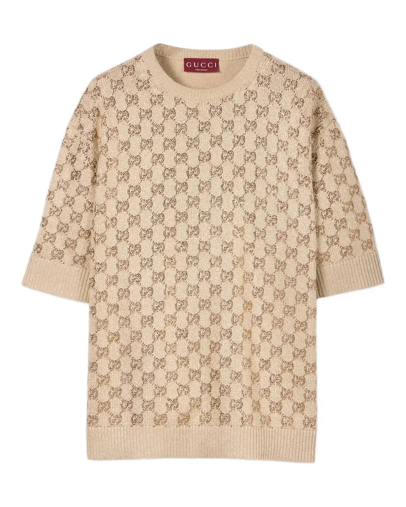 Gucci short-sleeve crew-neck sweater - Nude Nude