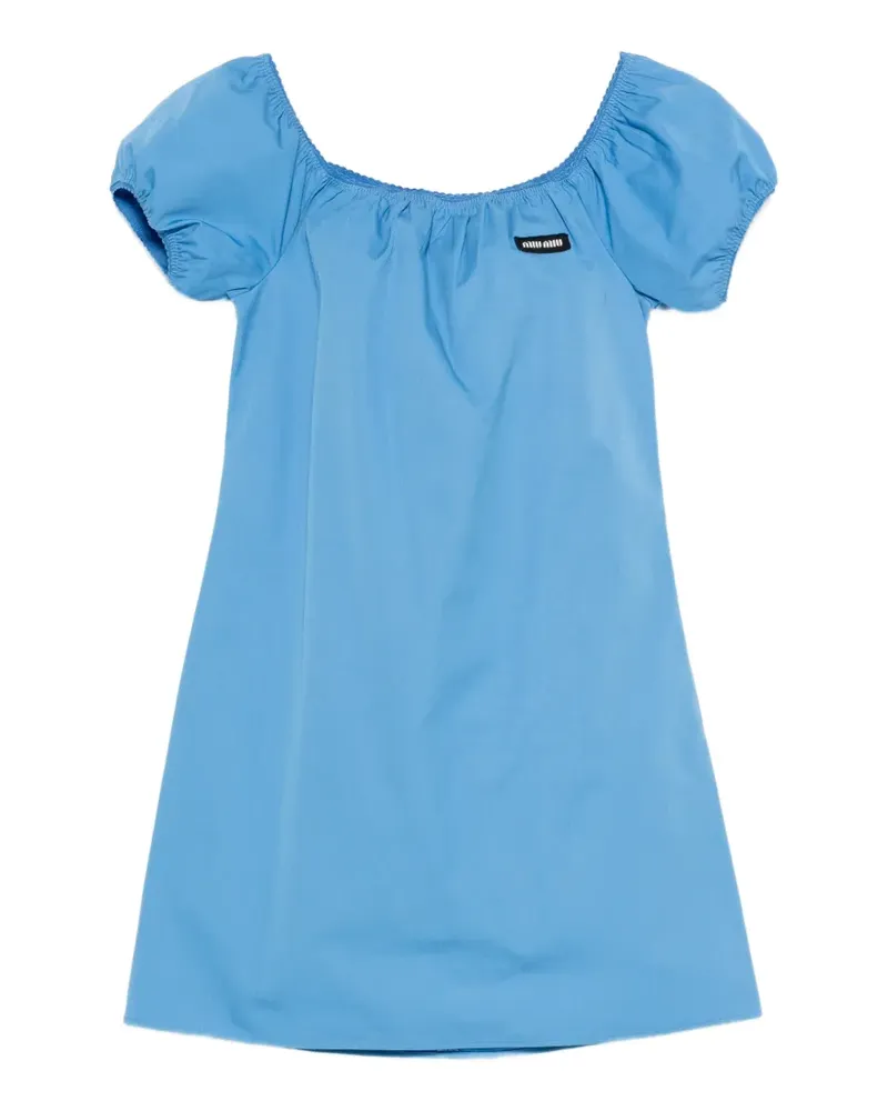 Miu Miu logo-patch mini dress - Blau Blau