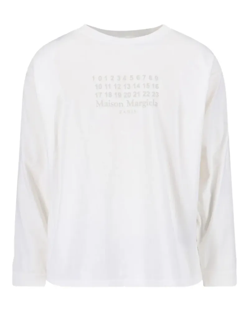 Maison Margiela logo-detail long-sleeve T-shirt - Weiß Weiß