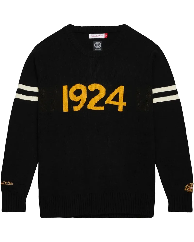 Mitchell & Ness NHL 100th Anniversary Bruins "Black" Pullover - Schwarz Schwarz