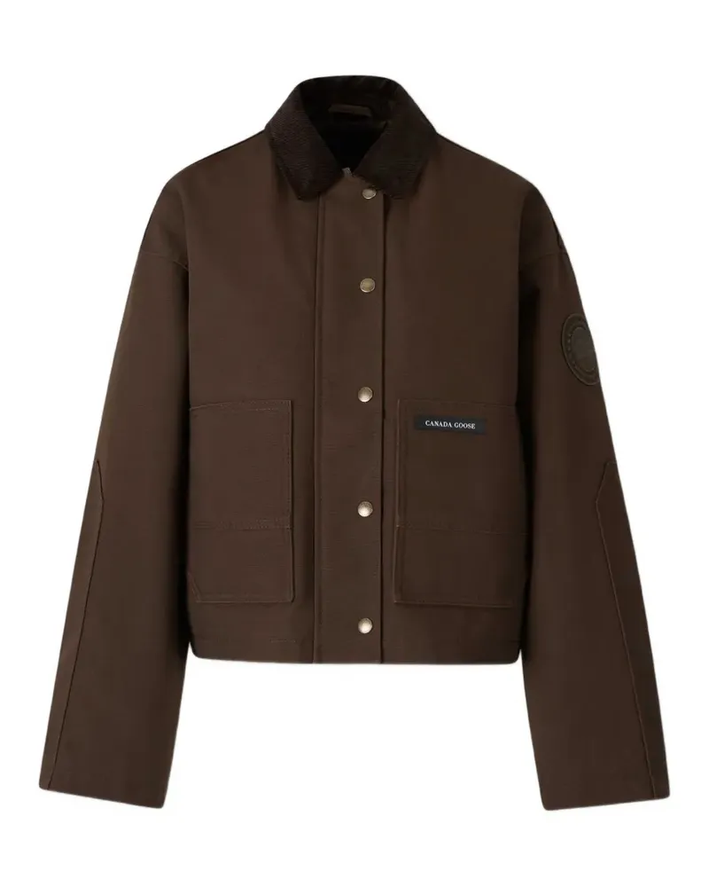 Canada Goose corduroy-collar logo-patch jacket - Braun Braun