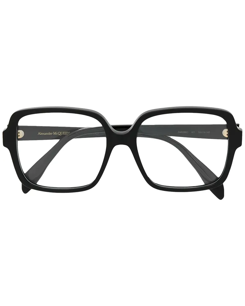 Alexander McQueen Eckige Oversized-Brille - Schwarz Schwarz