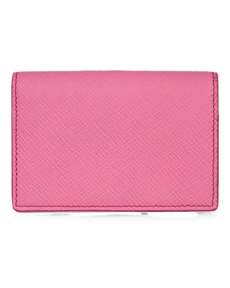 Smythson Panama Kartenetui aus gekreuztem Leder - Rosa Rosa